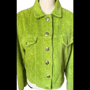 🦄🧥💚Mike &Tod Medium Lime Green Chenille Jacket Medium